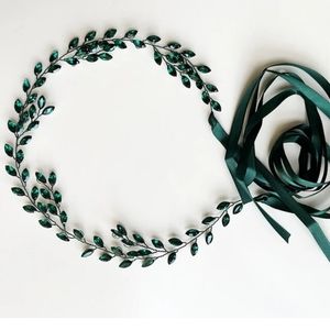 Headband green crystal